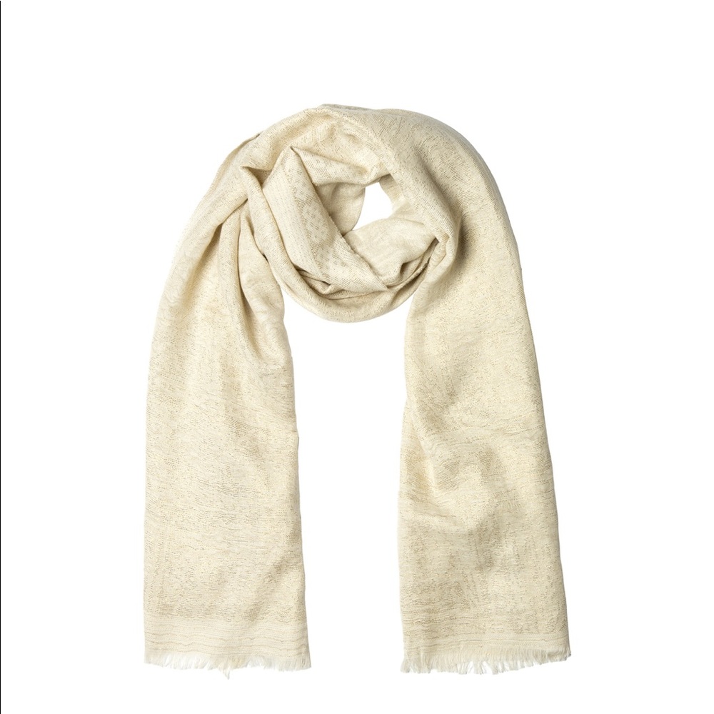 Badgley Mischka Paisley Palace Wool Blend Scarf/Wrap in ivory